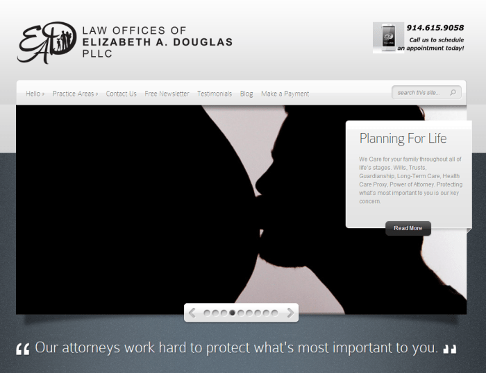 Website and online presence for attorney Elizabeth Douglas