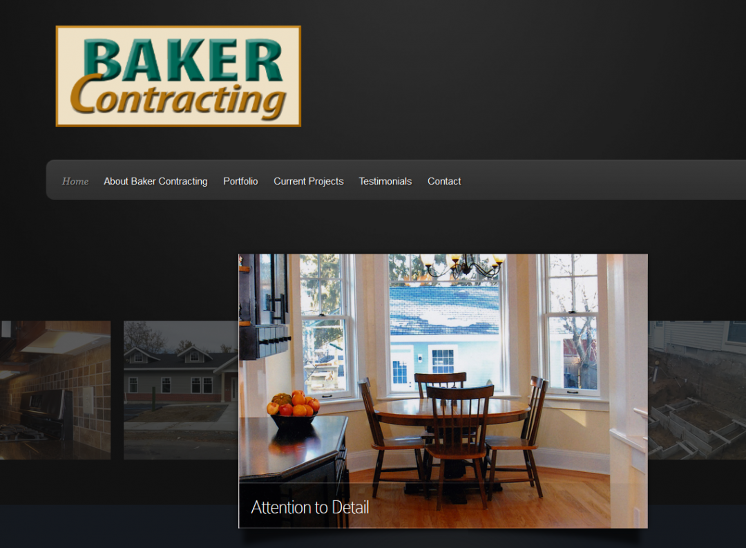 Baker Contracting website screenshot