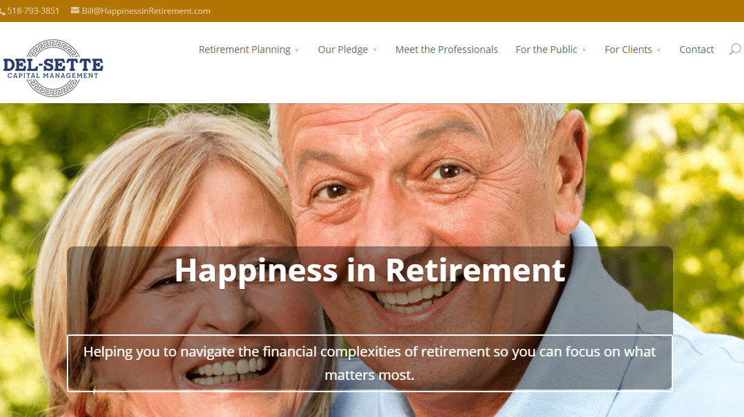 New website for Bill Del-Sette and Happiness in Retirement dotcom