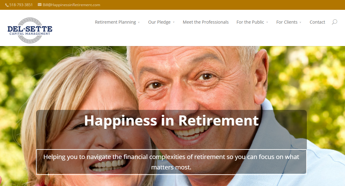 New website for Bill Del-Sette and Happiness in Retirement dotcom