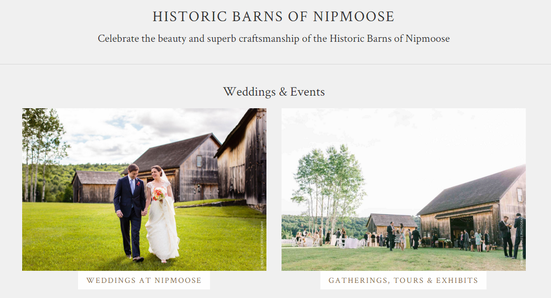 Nipmoose barns website screenshot