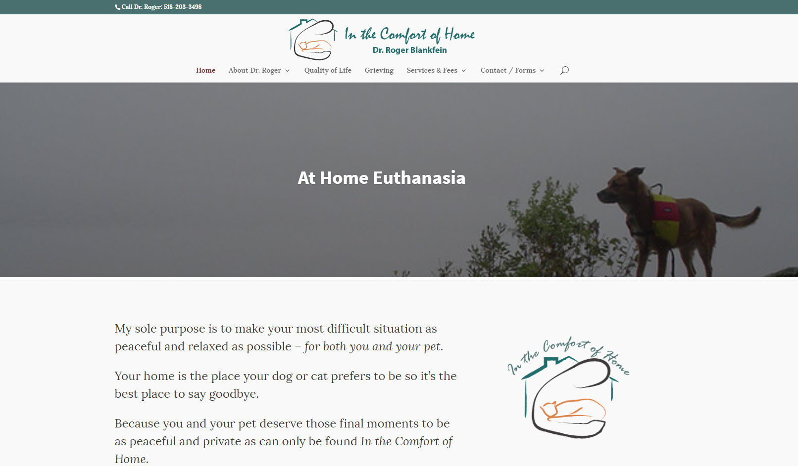 Brand new WordPress website for Veterinarian Roger Blankfein