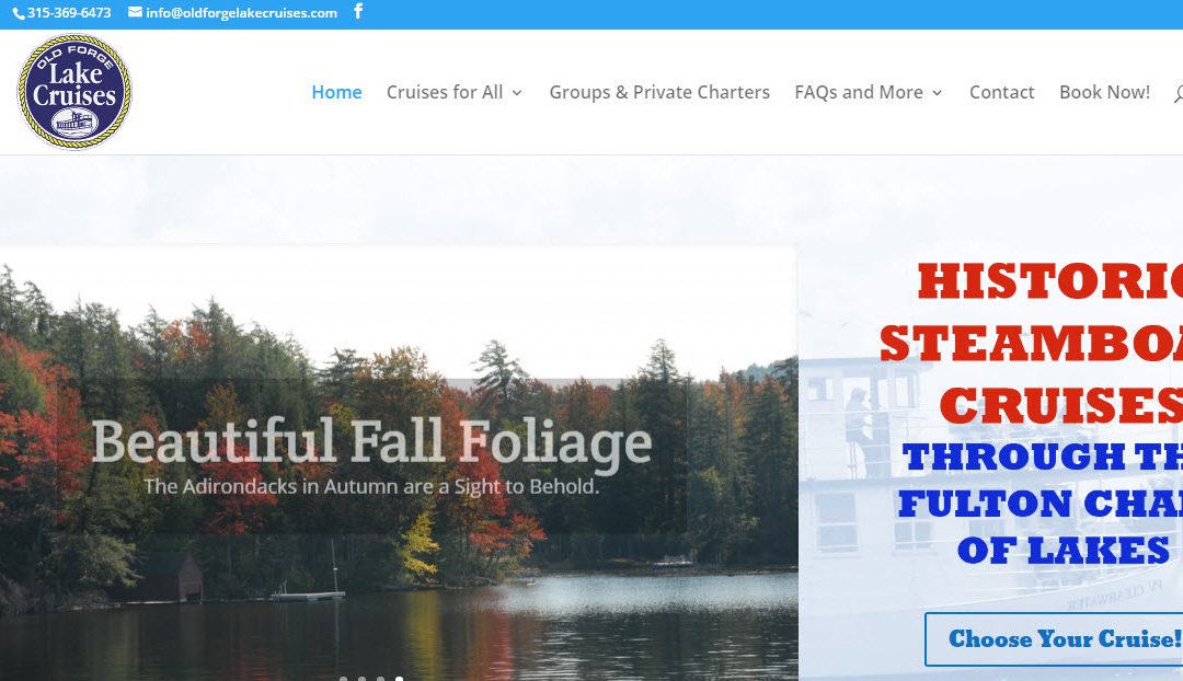 New website for Adirondacks tourist attraction Old Forge Lake Cruises
