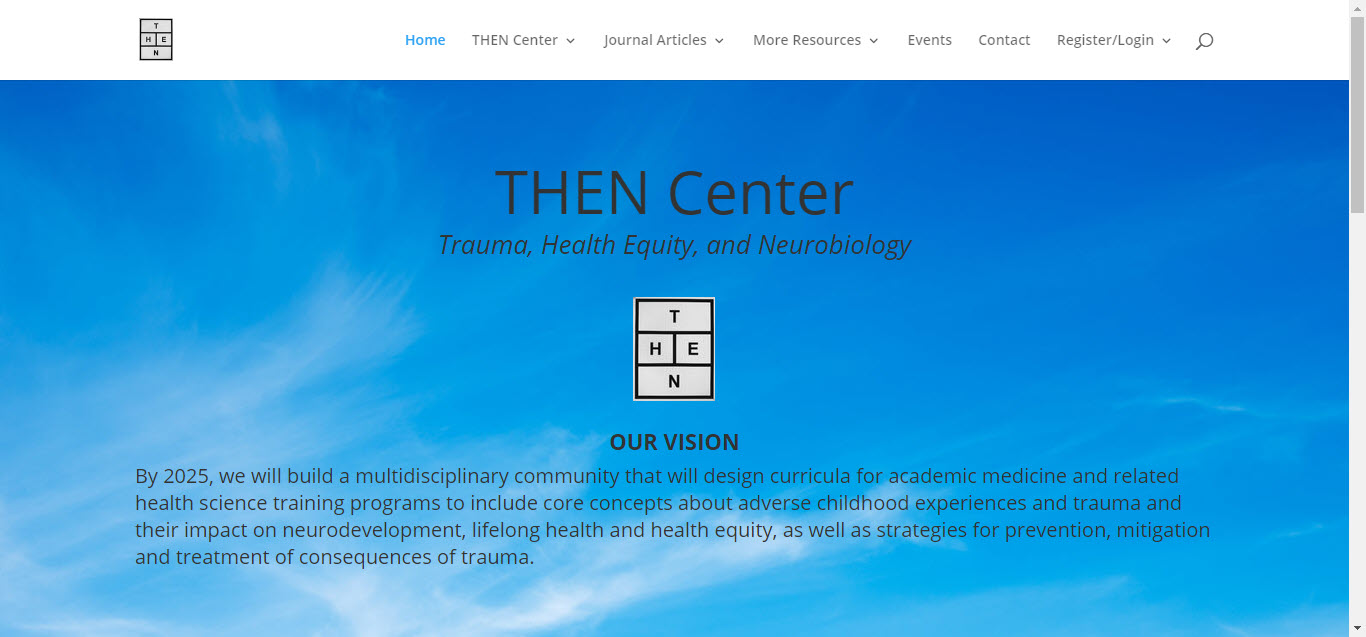 then center website screenshot