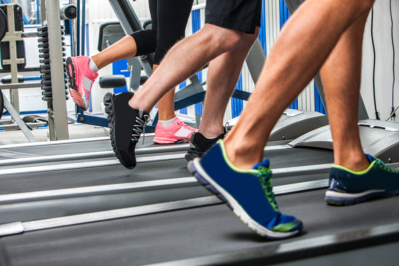 legs and feet on a treadmill