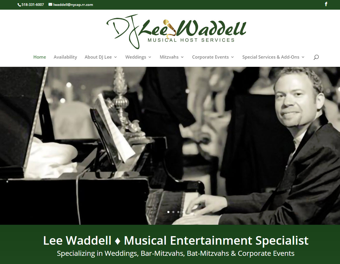 DJ Lee Waddell website screenshot