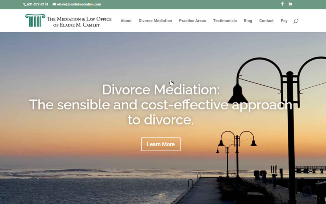 Brand new WordPress website for Divorce Mediator Elaine Camlet, Esq.