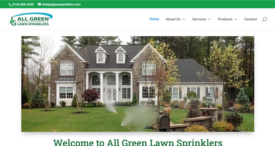 Recovered WordPress website for All Green Lawn Sprinklers