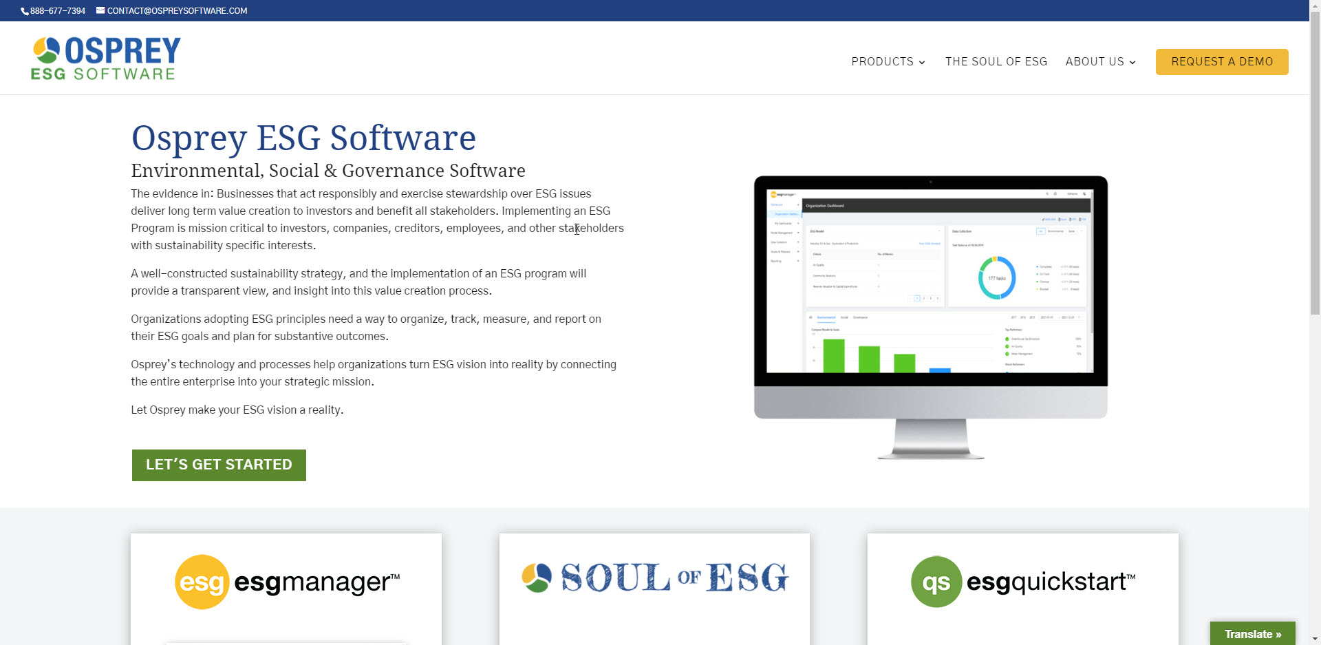 Ospey ESG screenshot