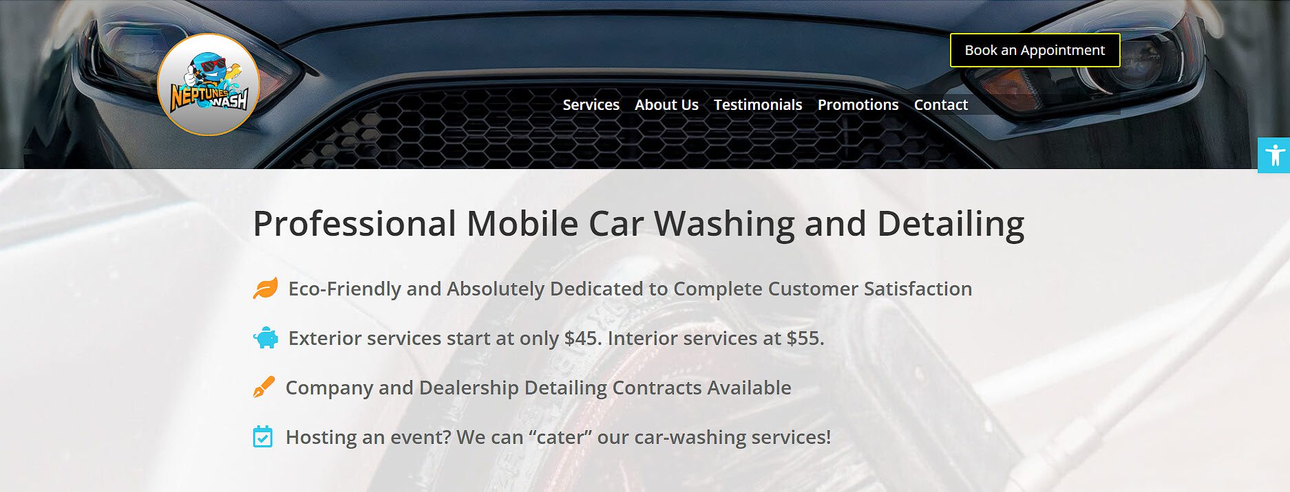 Neptunes Wash website screenshot